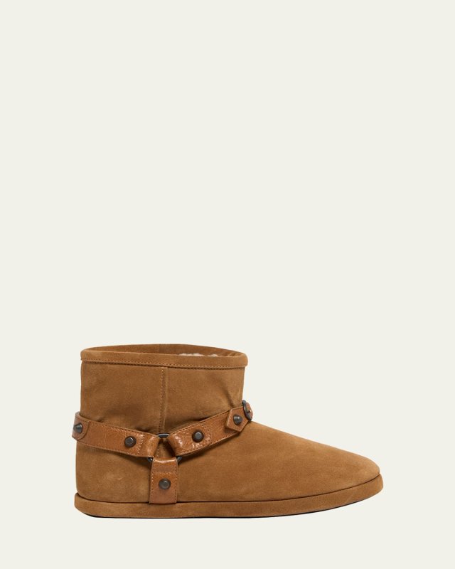 Alaska Soft Shearling-Lined Suede Ankle Booties